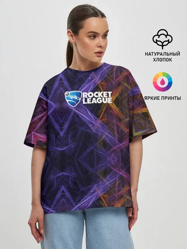 Женская футболка оверсайз с принтом «Rocket League»