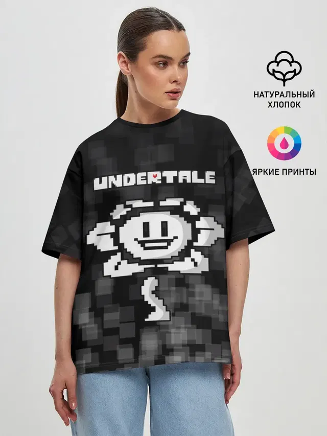 Женская футболка оверсайз с принтом «Pixel art»