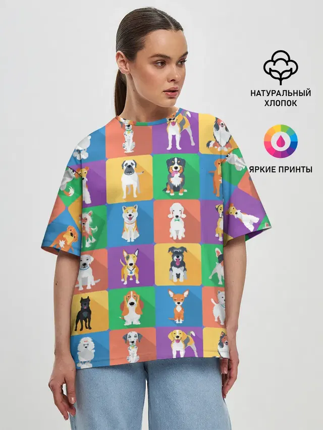 Женская футболка оверсайз