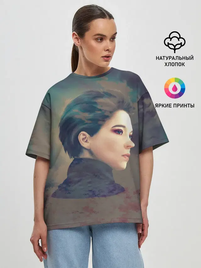 Женская футболка оверсайз