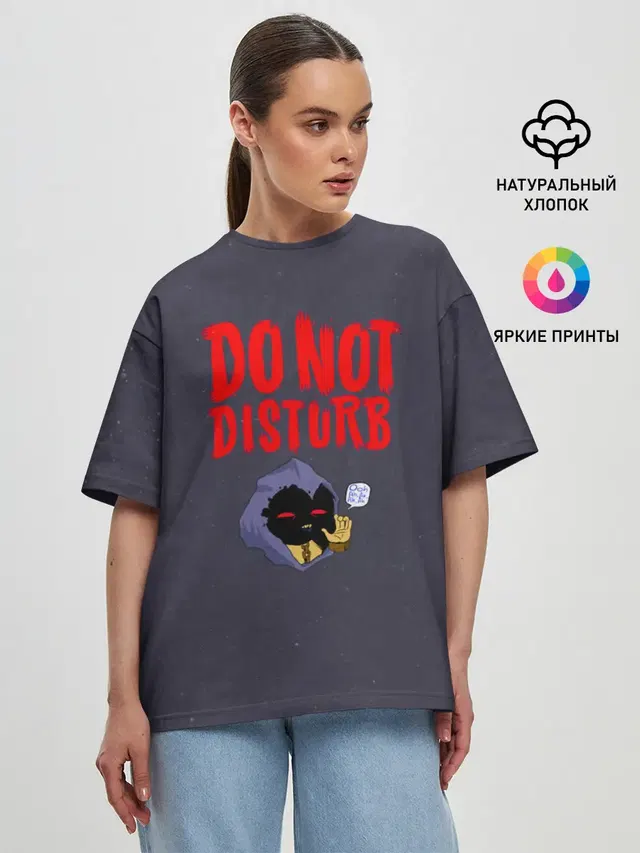 Женская футболка оверсайз с принтом «Disturbed — Do not disturb»