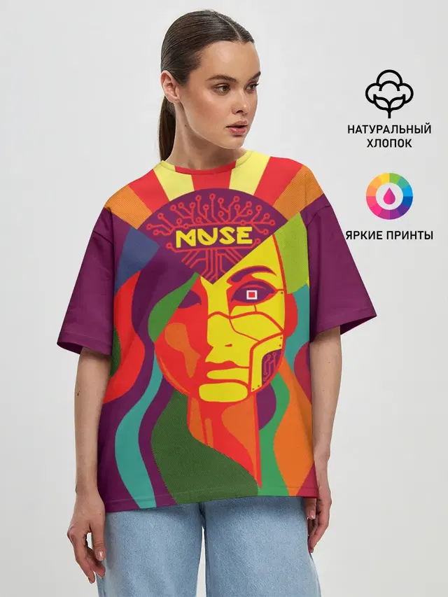 Женская футболка оверсайз с принтом «Muse»