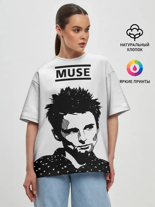 Женская футболка оверсайз с принтом «Muse»