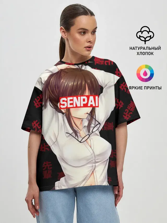 Женская футболка оверсайз с принтом «Anime girl — Anime»