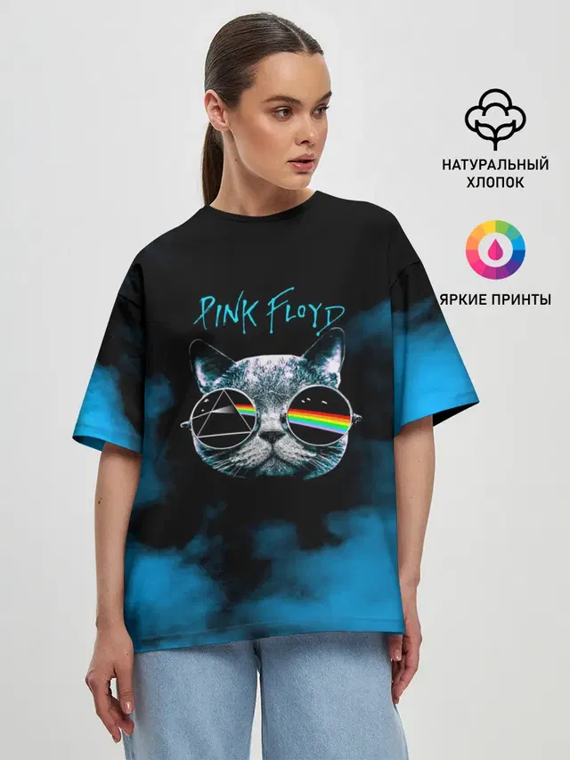 Женская футболка оверсайз с принтом «Pink Floyd»