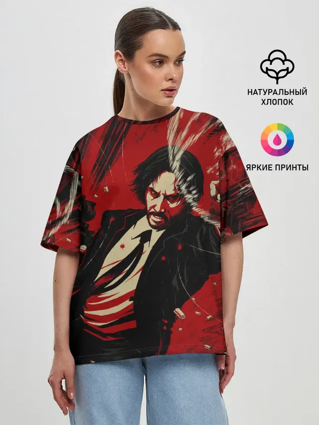 Женская футболка оверсайз
