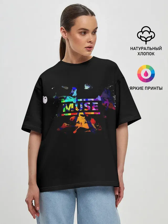 Женская футболка оверсайз с принтом «Muse»