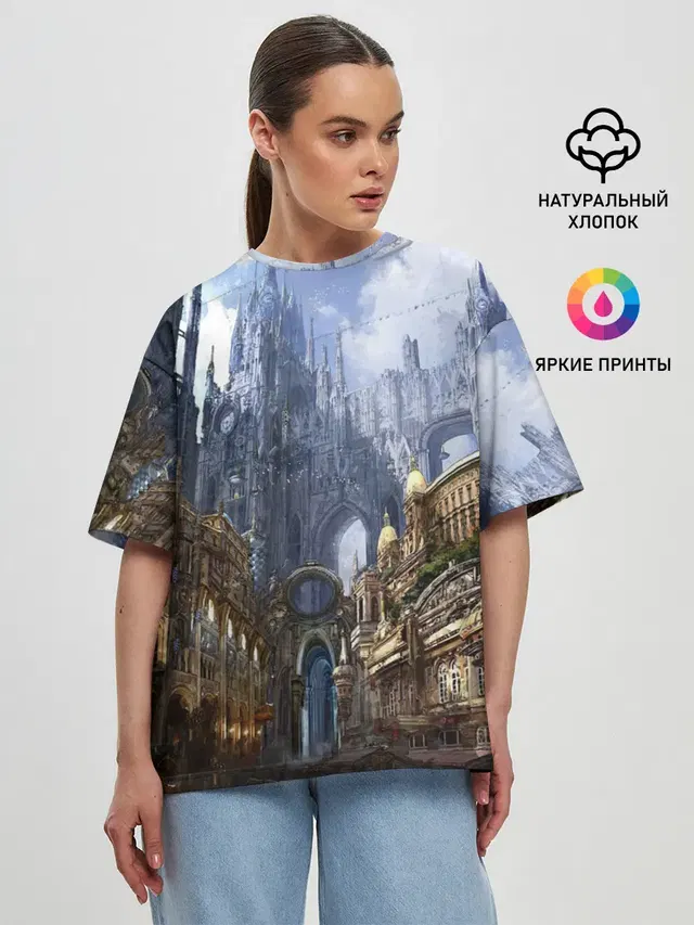 Женская футболка оверсайз