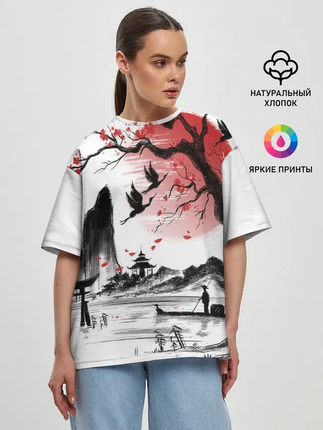 Женская футболка оверсайз