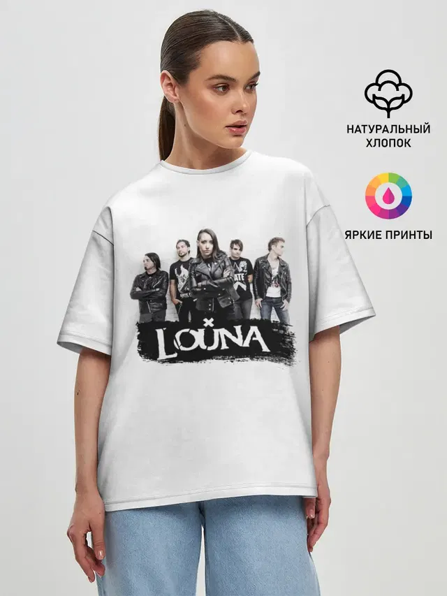 Женская футболка оверсайз с принтом «Louna»