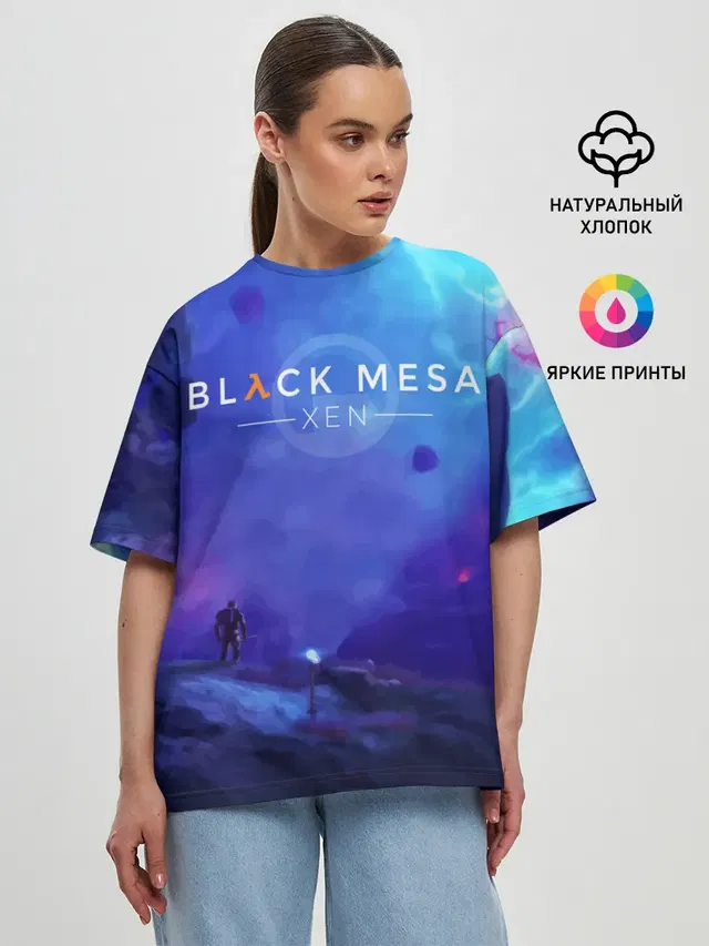 Женская футболка оверсайз с принтом «Half-Life — HALF-LIFE - Black Mesa: XEN»