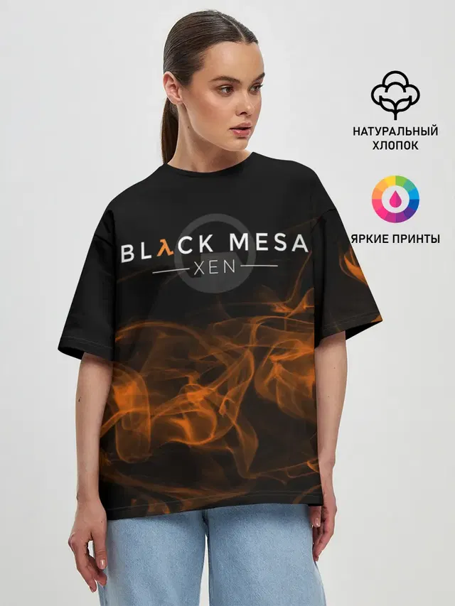 Женская футболка оверсайз с принтом «Half-Life — HALF-LIFE - Black Mesa: XEN»