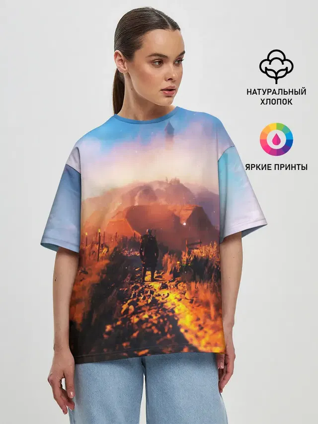Женская футболка оверсайз