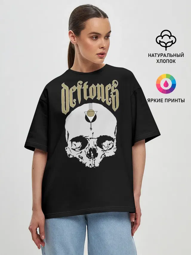 Женская футболка оверсайз с принтом «Разный рок — DEFTONES»