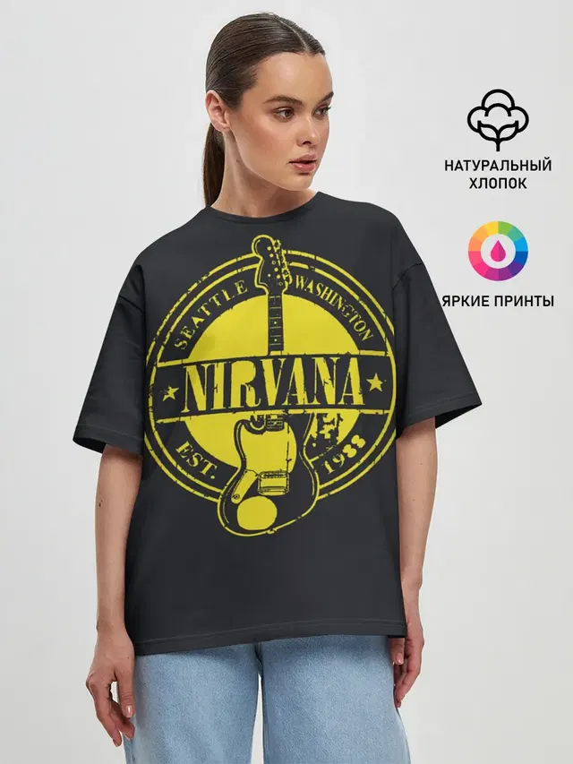 Женская футболка оверсайз с принтом «Nirvana»