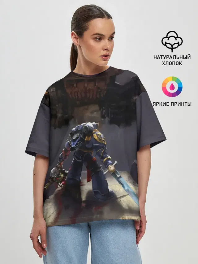 Женская футболка оверсайз с принтом «Warhammer — WARHAMMER 40K»