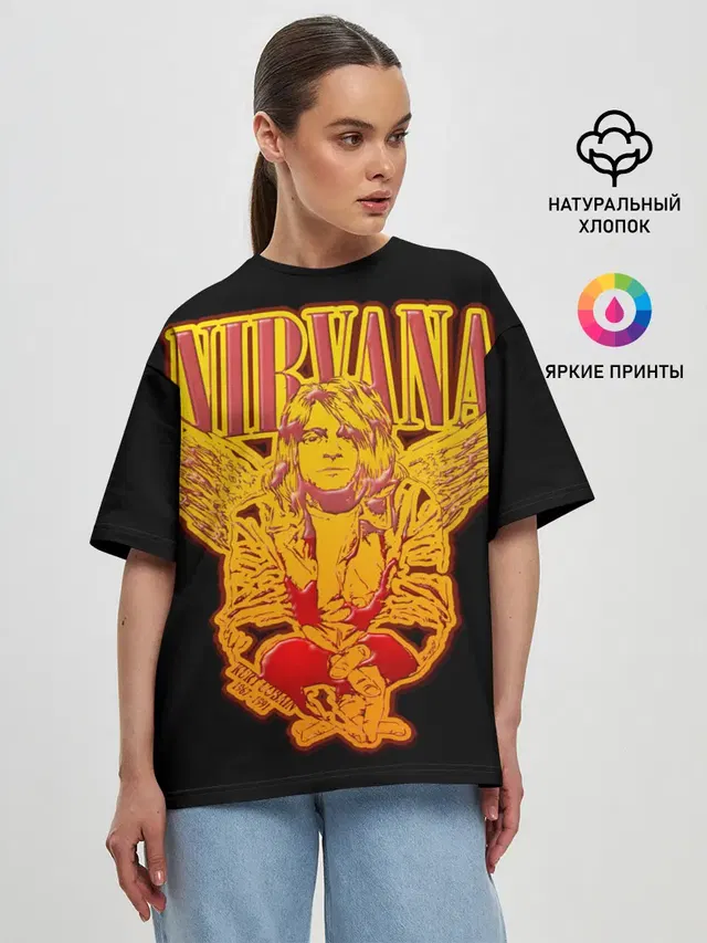 Женская футболка оверсайз с принтом «Nirvana»