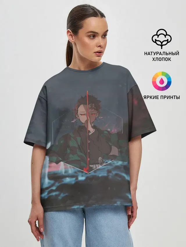 Женская футболка оверсайз