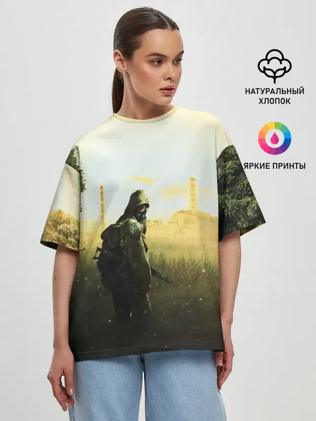 Женская футболка оверсайз