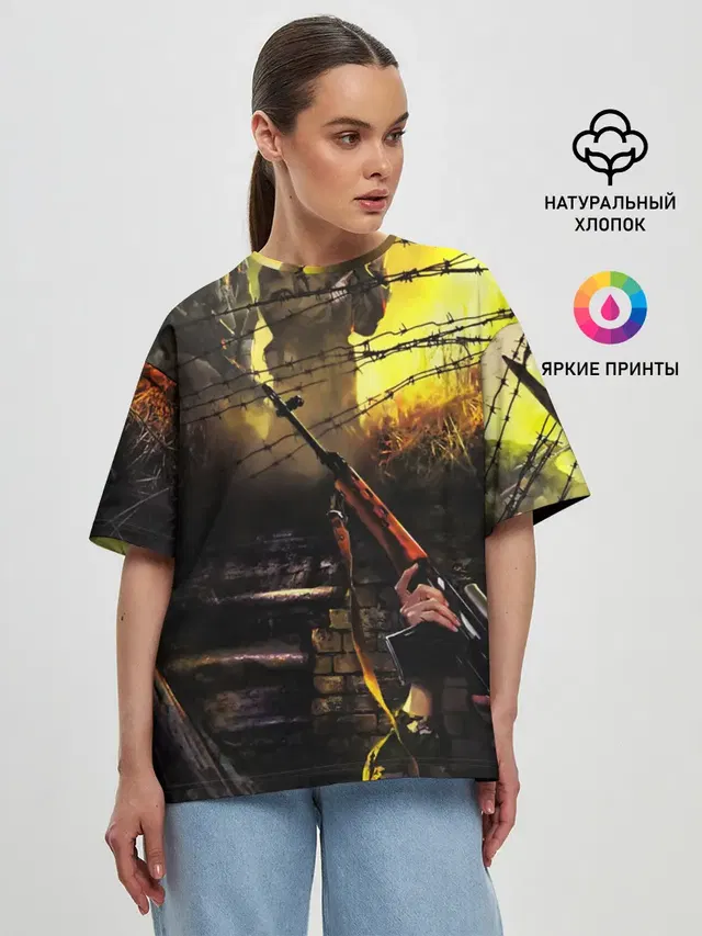 Женская футболка оверсайз