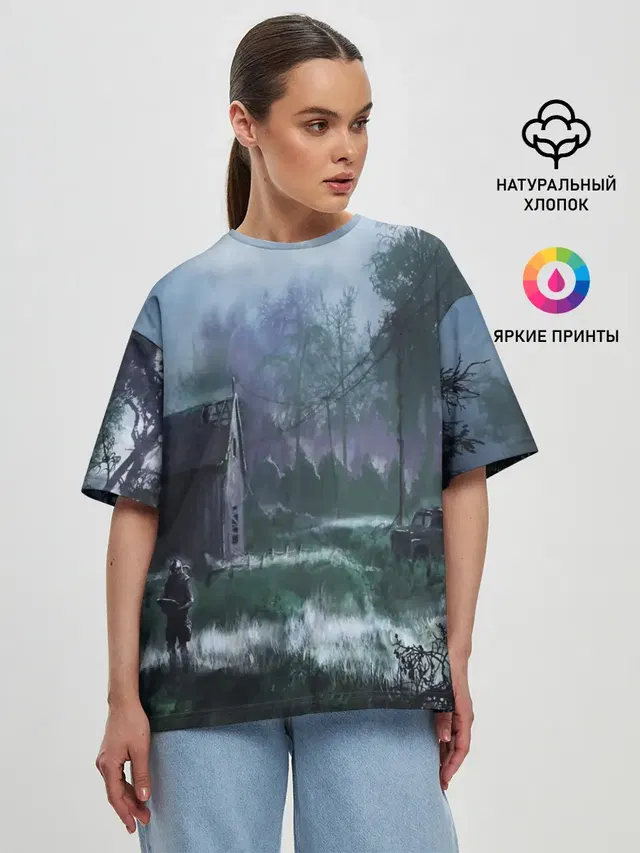 Женская футболка оверсайз