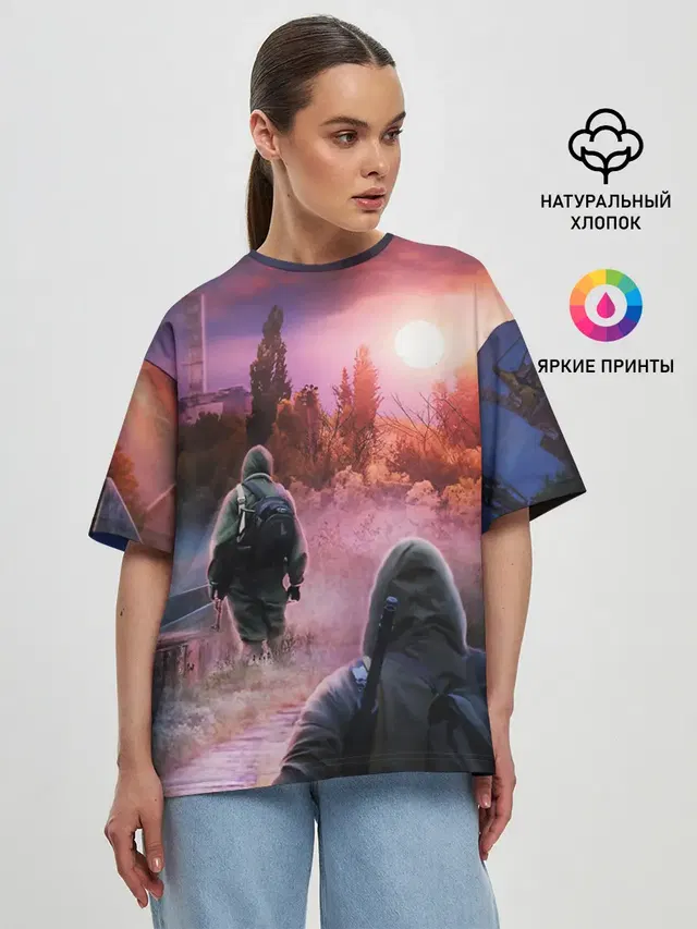 Женская футболка оверсайз