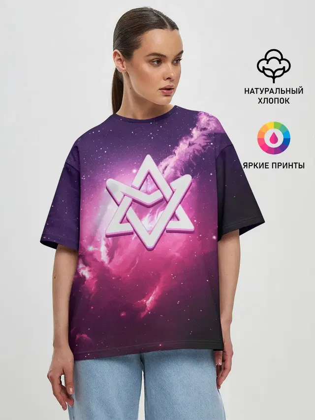 Женская футболка оверсайз с принтом «ASTRO»