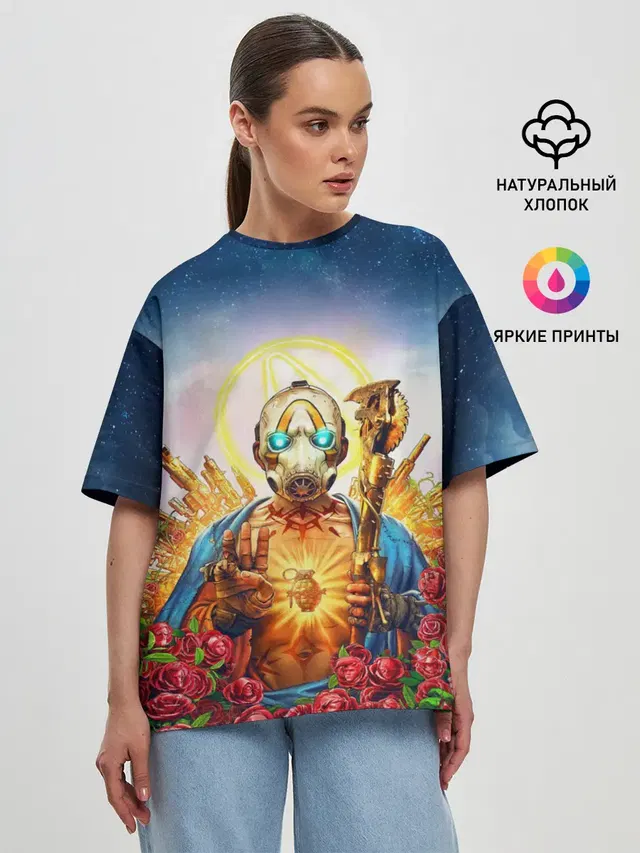Женская футболка оверсайз с принтом «Разные игры — BORDERLANDS 3»