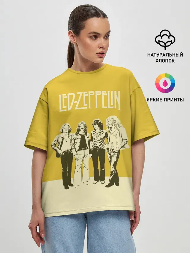 Женская футболка оверсайз с принтом «Led Zeppelin»