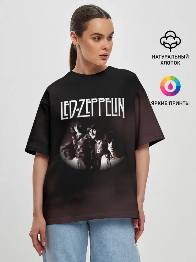 Женская футболка оверсайз с принтом «Led Zeppelin»