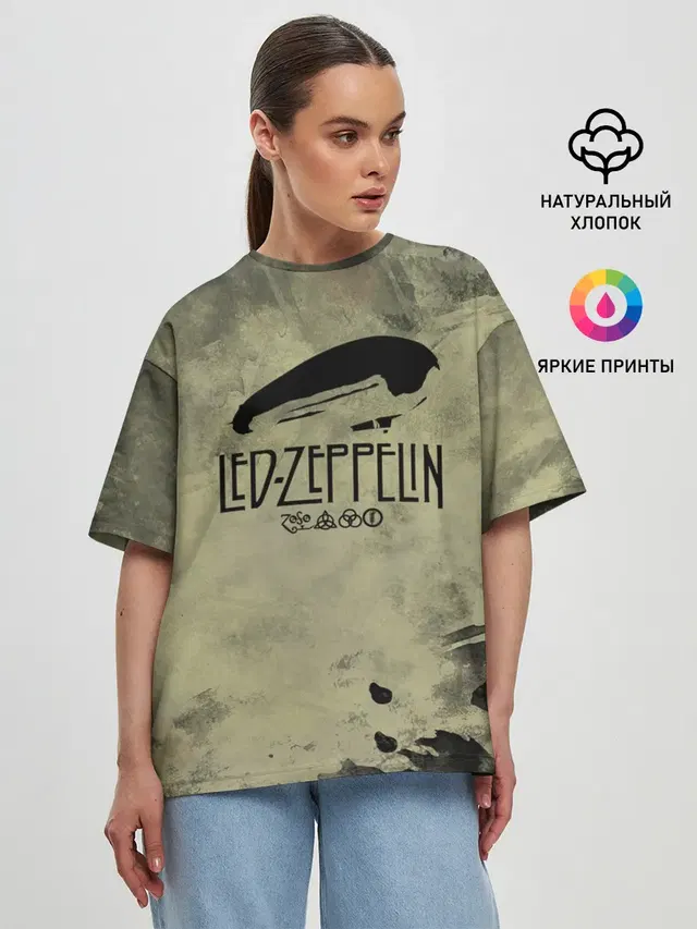 Женская футболка оверсайз с принтом «Led Zeppelin»