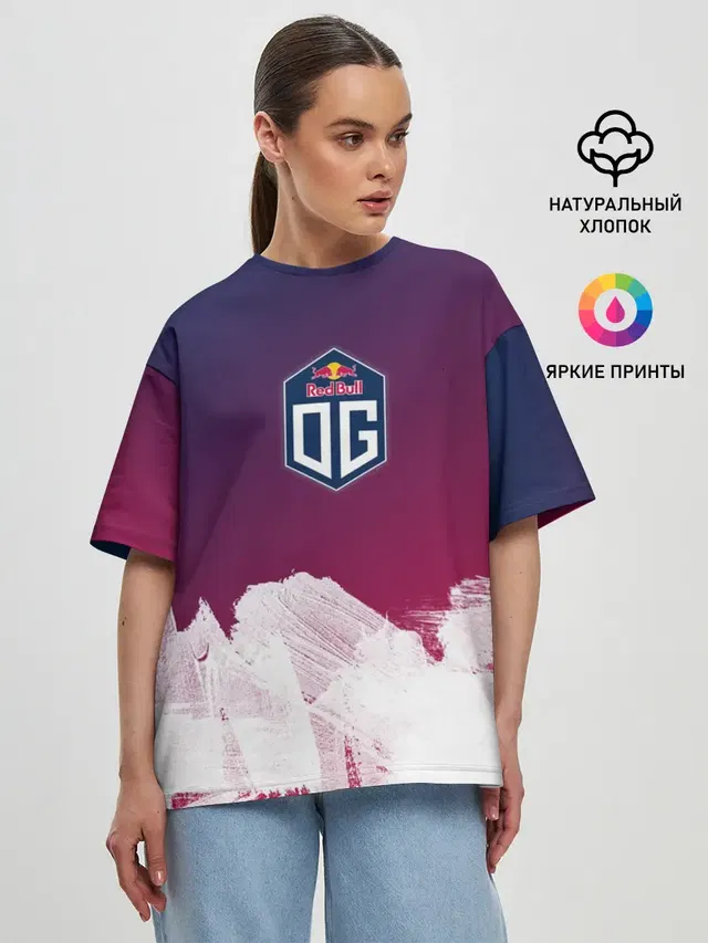 Женская футболка оверсайз с принтом «Dota2 — OG»