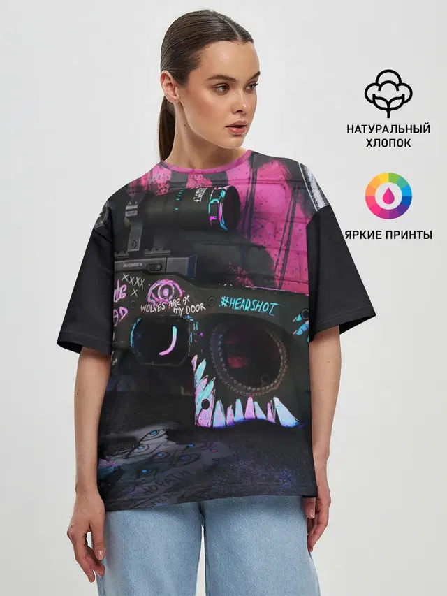 Женская футболка оверсайз