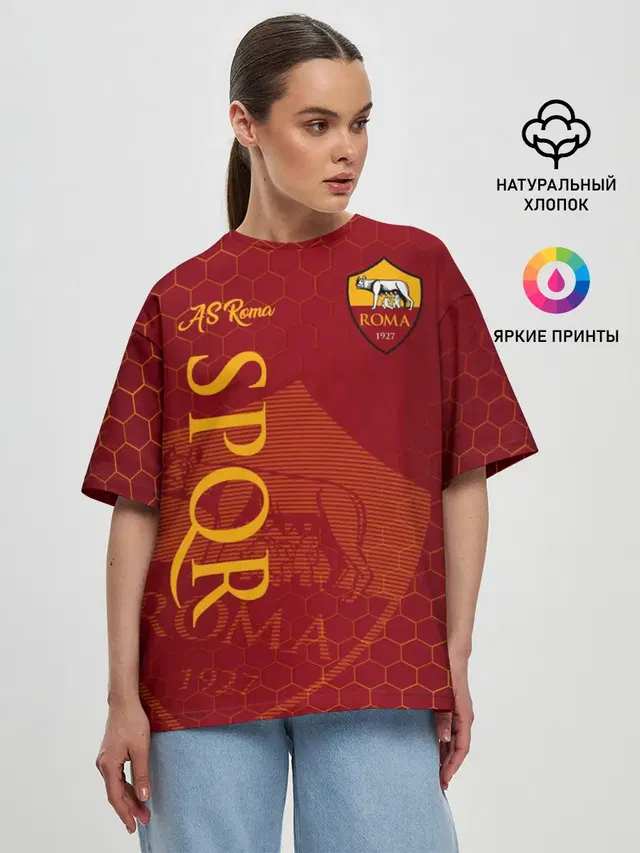 Женская футболка оверсайз с принтом «Roma»