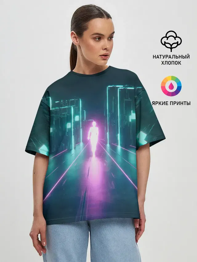Женская футболка оверсайз