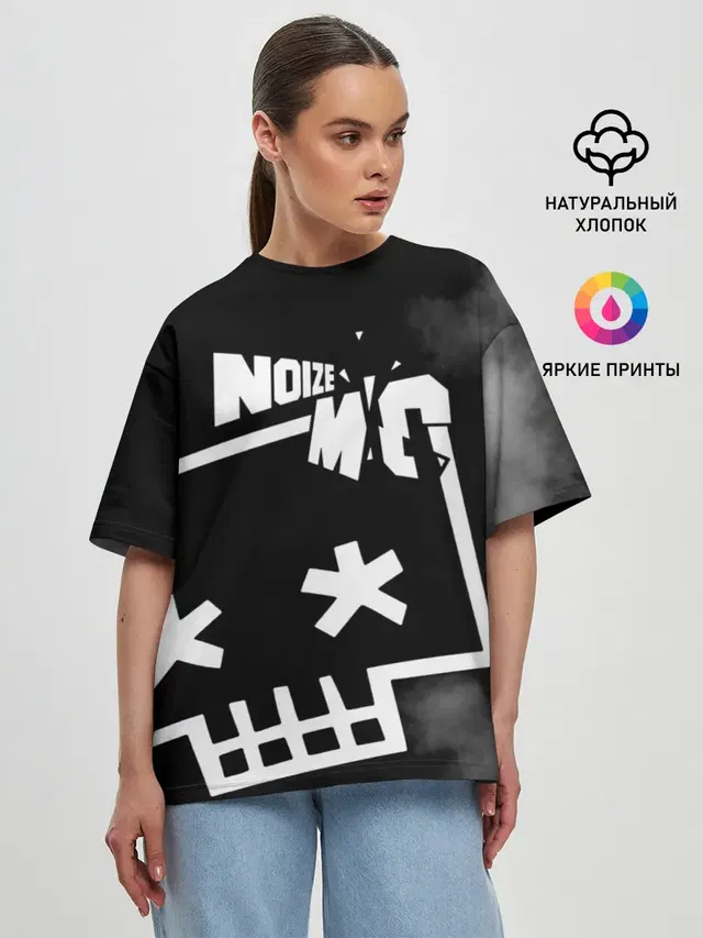 Женская футболка оверсайз с принтом «Noize MC»