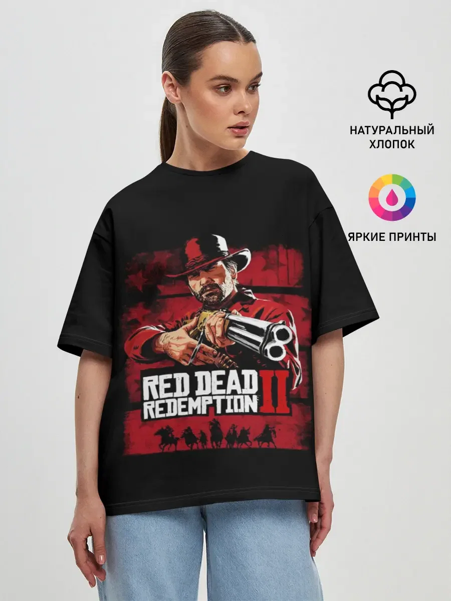 хлопковая оверсайз-футболка «Shotgun» — мерч купить — принт крупно