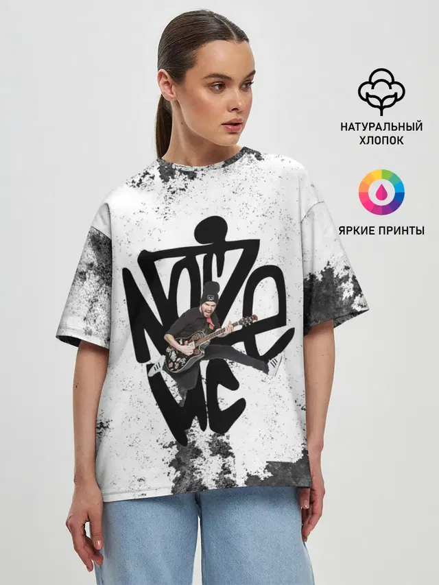 Женская футболка оверсайз с принтом «Noize MC»