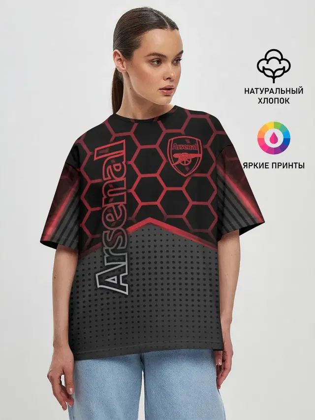 Женская футболка оверсайз с принтом «Арсенал — Arsenal F.C.»