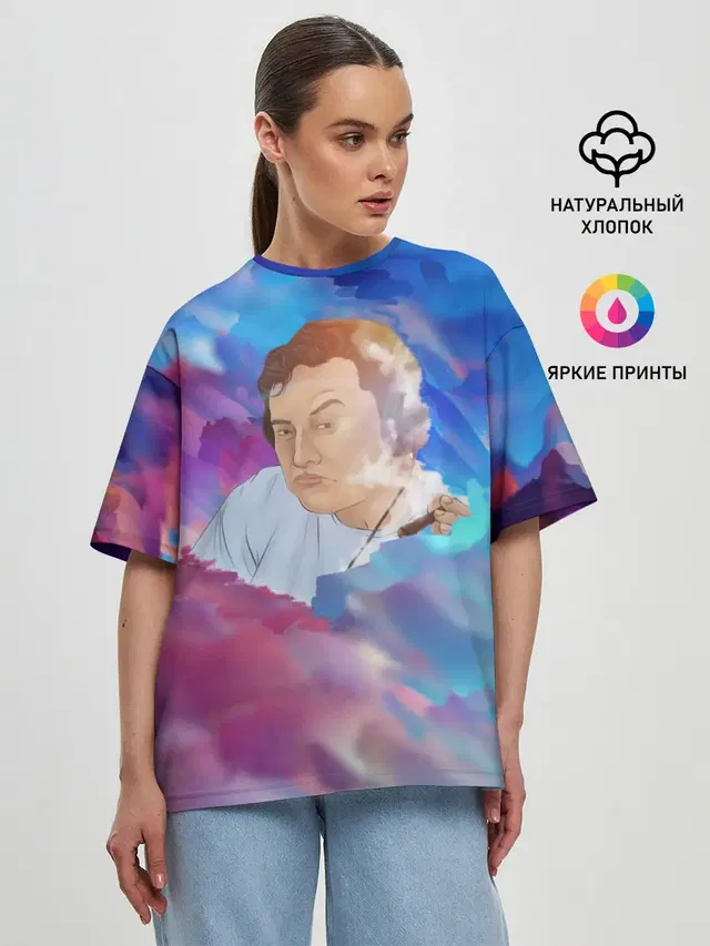 Женская футболка оверсайз