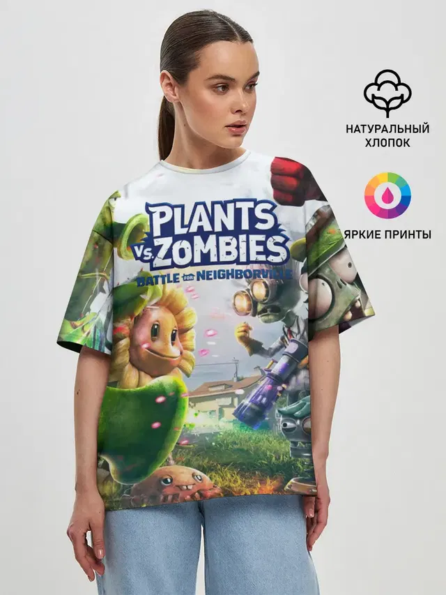 Женская футболка оверсайз с принтом «Peashooter»
