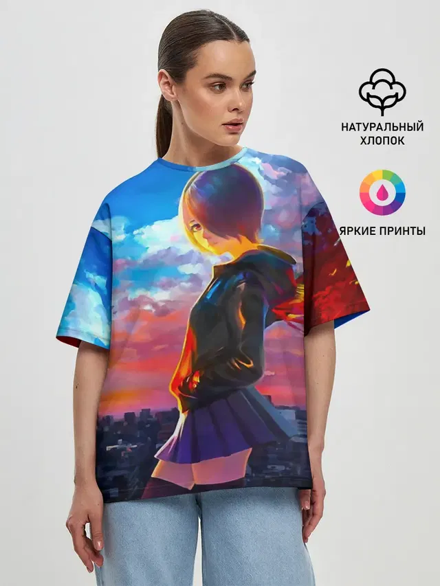 Женская футболка оверсайз