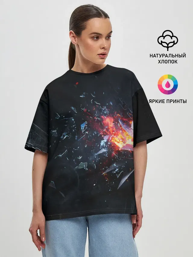 Женская футболка оверсайз