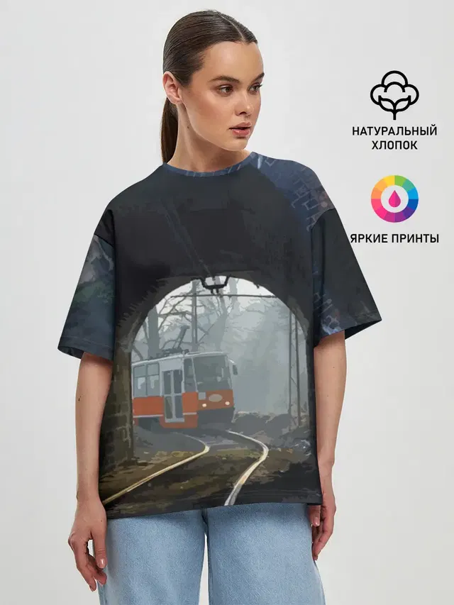 Женская футболка оверсайз