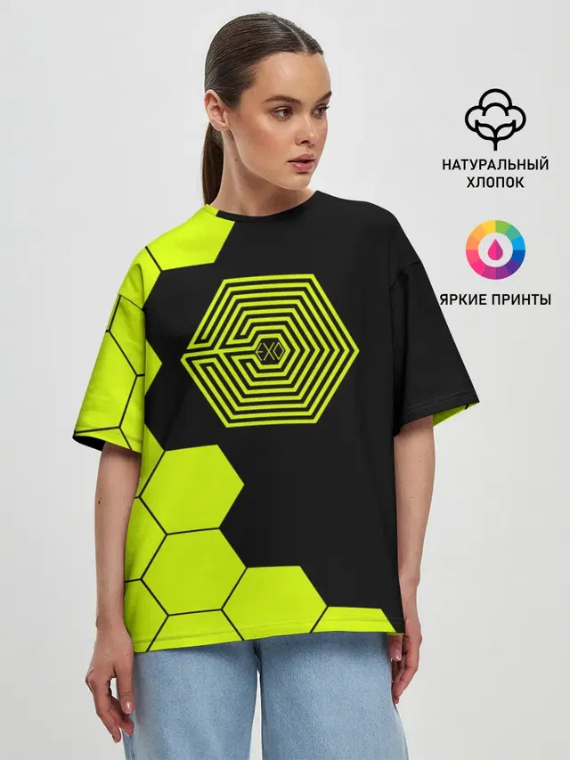 Женская футболка оверсайз с принтом «Exo»
