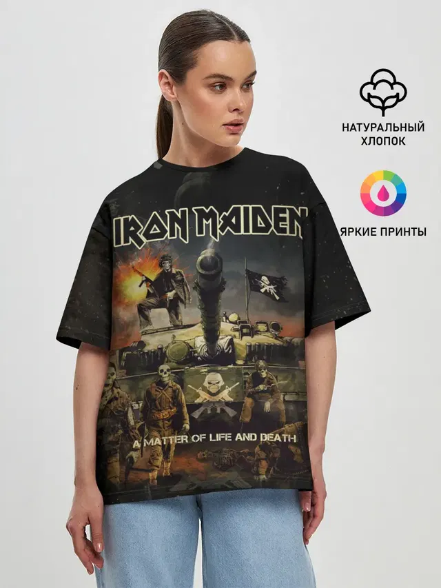 Женская футболка оверсайз с принтом «Iron Maiden»