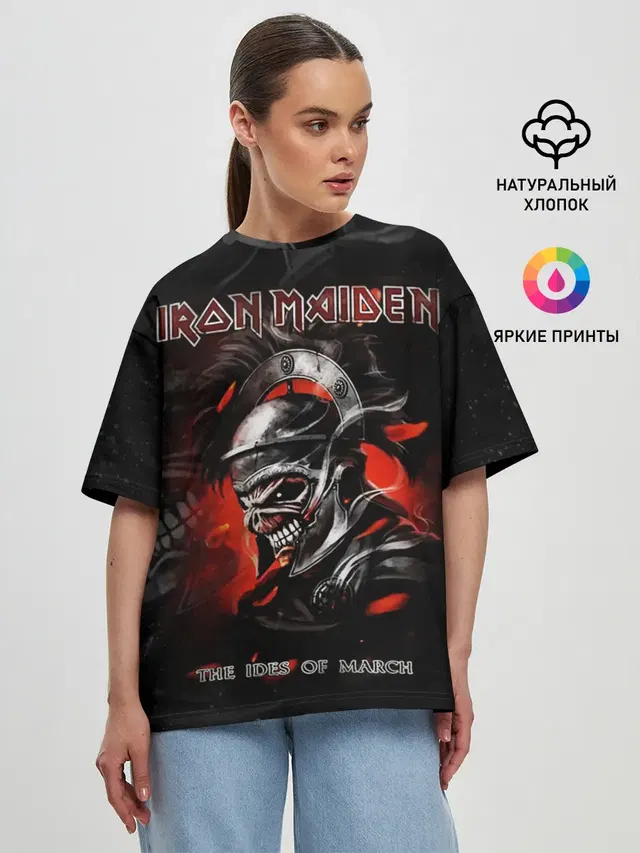 Женская футболка оверсайз с принтом «Iron Maiden»