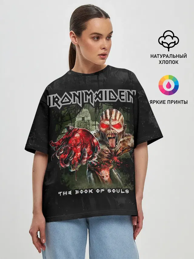 Женская футболка оверсайз с принтом «Iron Maiden»
