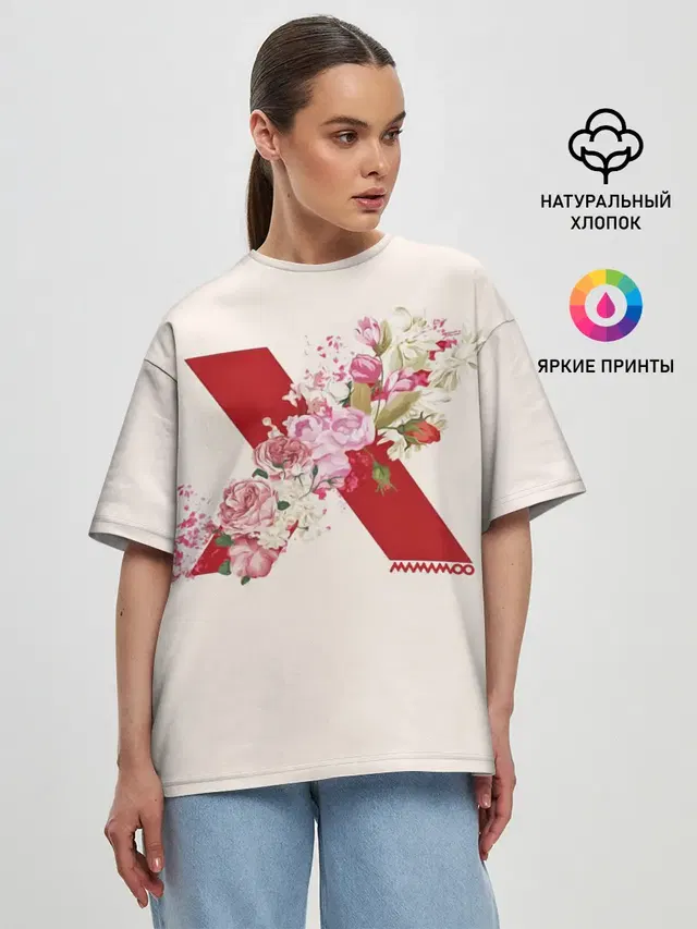 Женская футболка оверсайз с принтом «Mamamoo»