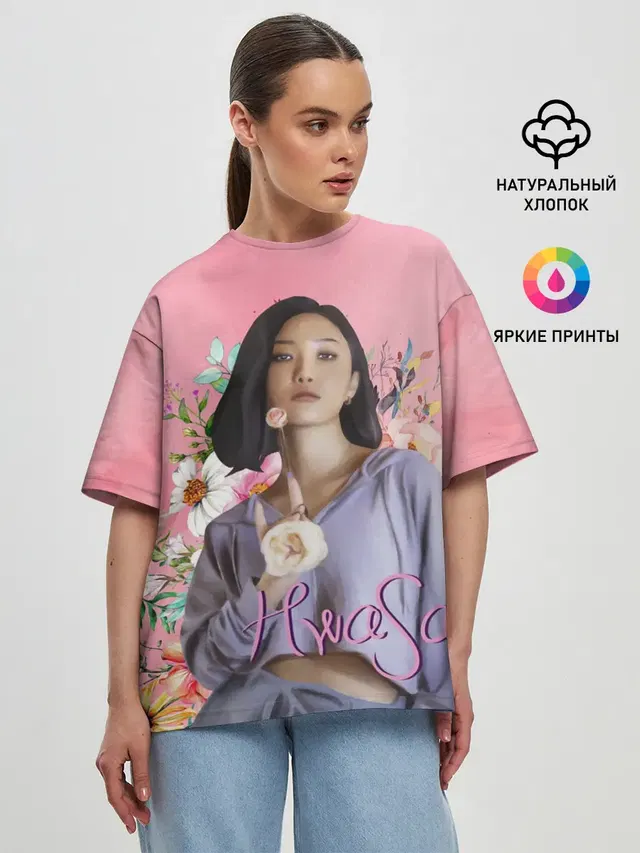 Женская футболка оверсайз с принтом «Mamamoo — Хва Са»